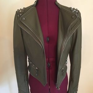 Studded Faux Leather Jacket